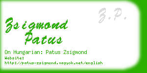 zsigmond patus business card